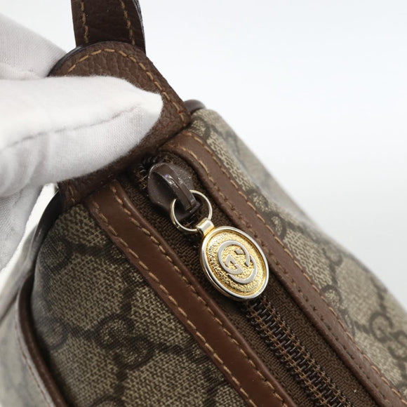 GUCCI GG Supreme Web Sherry Line Shoulder Bag PVC Beige Gold Auth bs34427
