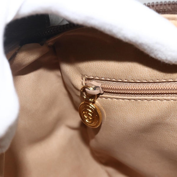 GUCCI GG Supreme Web Sherry Line Shoulder Bag PVC Beige Gold Auth bs34427