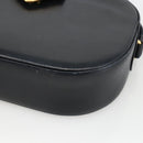 CARTIER Shoulder Bag Leather Navy Gold Auth bs34428-9