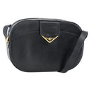 CARTIER Shoulder Bag Leather Navy Gold Auth bs34428-1