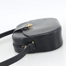 CARTIER Shoulder Bag Leather Navy Gold Auth bs34428-3