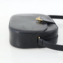 CARTIER Shoulder Bag Leather Navy Gold Auth bs34428-4