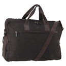 LOEWE Business Bag Nylon 2way Brown Silver Auth bs34429-1