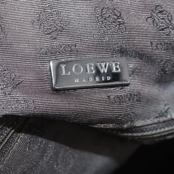 LOEWE Business Bag Nylon 2way Brown Silver Auth bs34429