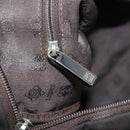 LOEWE Business Bag Nylon 2way Brown Silver Auth bs34429-23