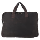 LOEWE Business Bag Nylon 2way Brown Silver Auth bs34429-2