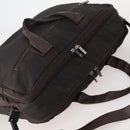 LOEWE Business Bag Nylon 2way Brown Silver Auth bs34429-7