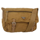 PRADA Shoulder Bag Nylon Brown Silver Auth bs34431-1