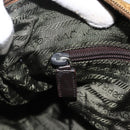 PRADA Shoulder Bag Nylon Brown Silver Auth bs34431-27