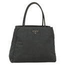 PRADA Hand Bag Nylon Gray Silver Auth bs34432-1