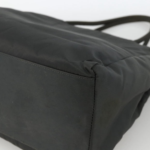 PRADA Hand Bag Nylon Gray Silver Auth bs34432