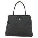 PRADA Hand Bag Nylon Gray Silver Auth bs34432-13