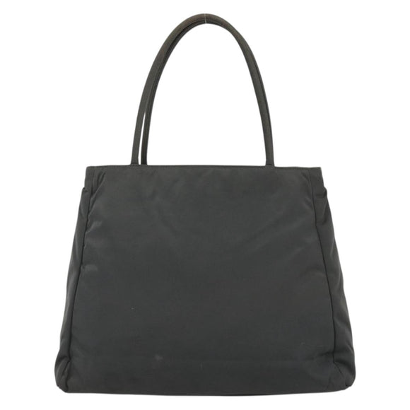 PRADA Hand Bag Nylon Gray Silver Auth bs34432