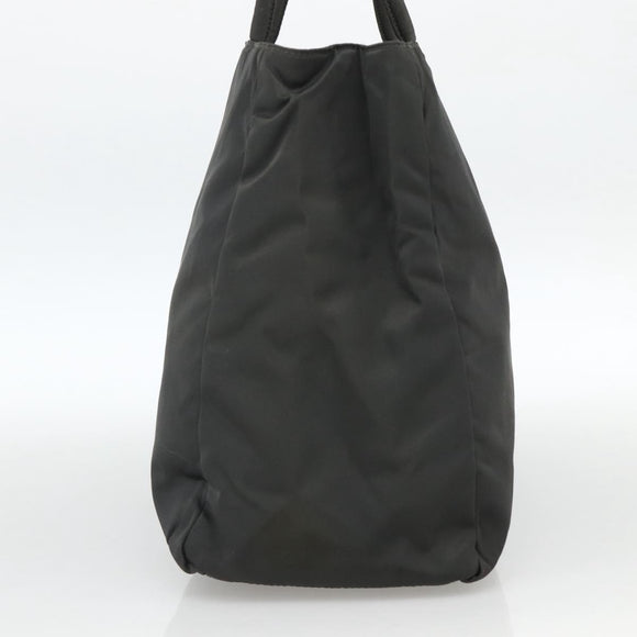 PRADA Hand Bag Nylon Gray Silver Auth bs34432