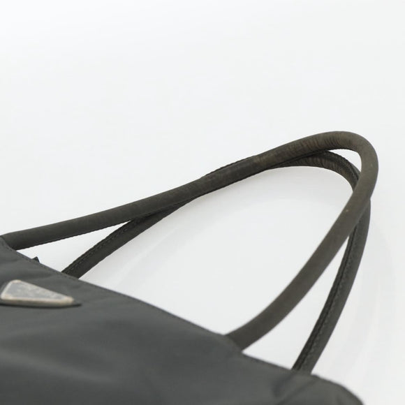 PRADA Hand Bag Nylon Gray Silver Auth bs34432