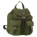 PRADA Backpack Nylon Green Silver Auth bs34433-1