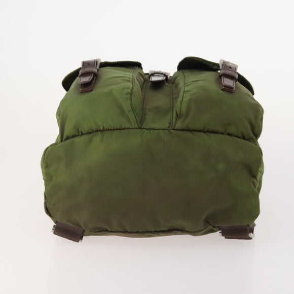 PRADA Backpack Nylon Green Silver Auth bs34433