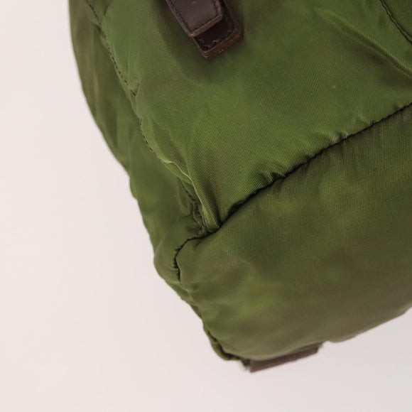 PRADA Backpack Nylon Green Silver Auth bs34433
