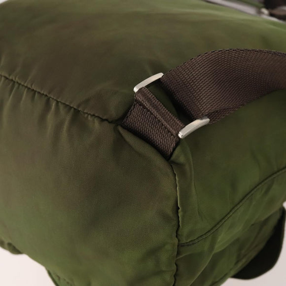 PRADA Backpack Nylon Green Silver Auth bs34433