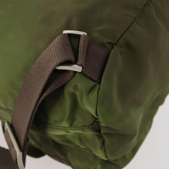 PRADA Backpack Nylon Green Silver Auth bs34433
