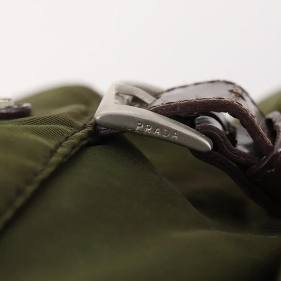 PRADA Backpack Nylon Green Silver Auth bs34433