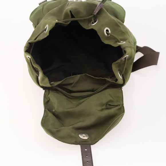 PRADA Backpack Nylon Green Silver Auth bs34433
