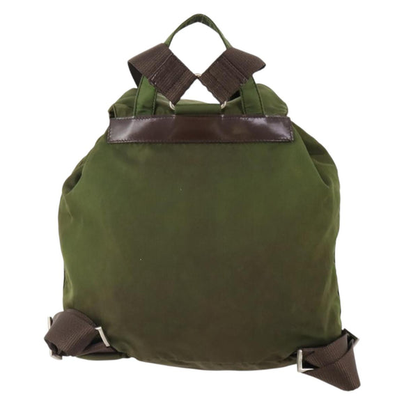 PRADA Backpack Nylon Green Silver Auth bs34433