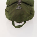 PRADA Backpack Nylon Green Silver Auth bs34433-6