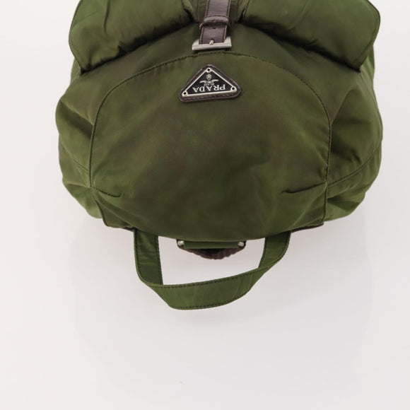 PRADA Backpack Nylon Green Silver Auth bs34433