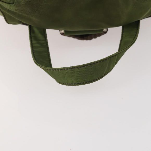 PRADA Backpack Nylon Green Silver Auth bs34433