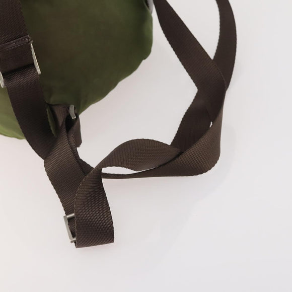 PRADA Backpack Nylon Green Silver Auth bs34433