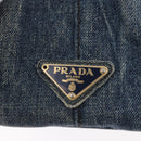 PRADA Canapa PM Hand Bag Denim Blue Gold Auth bs34435-14
