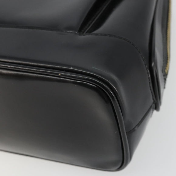 GUCCI Tote Bag Patent leather Black Gold Auth bs34437