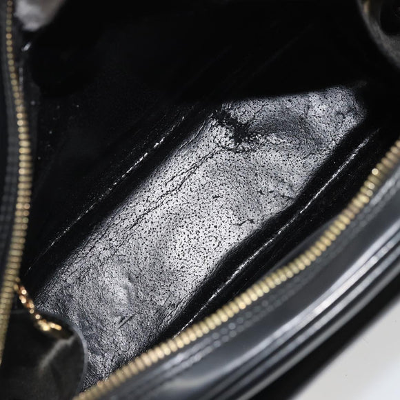 GUCCI Tote Bag Patent leather Black Gold Auth bs34437