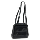 GUCCI Tote Bag Patent leather Black Gold Auth bs34437-1