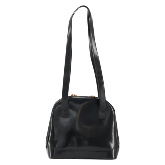 GUCCI Tote Bag Patent leather Black Gold Auth bs34437