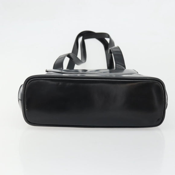 GUCCI Tote Bag Patent leather Black Gold Auth bs34437