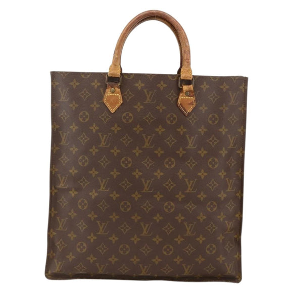 LOUIS VUITTON Monogram Sac Plat Hand Bag M51140 LV Auth bs34440