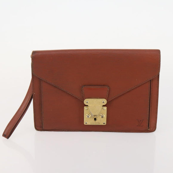 LOUIS VUITTON Monogram Epi Clutch Bag 3 Set Brown LV Auth bs34457