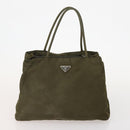 PRADA Hand Bag Nylon Patent leather 2 Set Black Green Auth bs34458-2