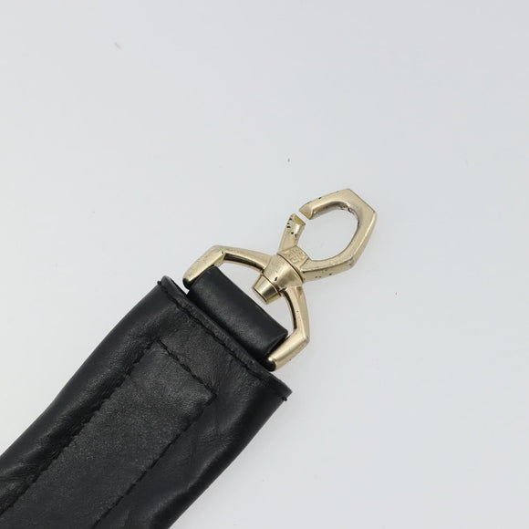 GIVENCHY Shoulder Strap Leather 18.1"" Black Gold Auth bs34466