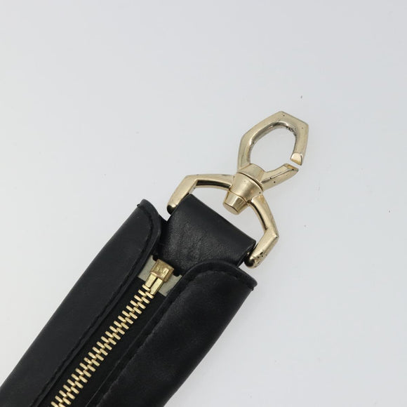 GIVENCHY Shoulder Strap Leather 18.1"" Black Gold Auth bs34466