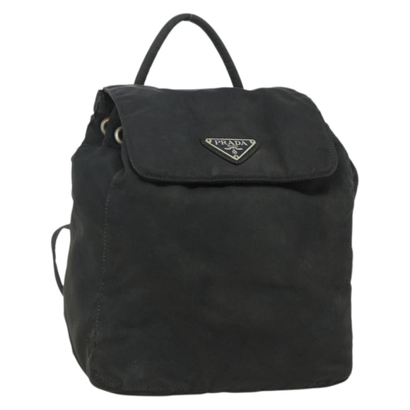 PRADA Backpack Nylon Black Silver Auth bs34471