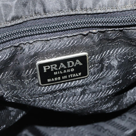 PRADA Backpack Nylon Black Silver Auth bs34471