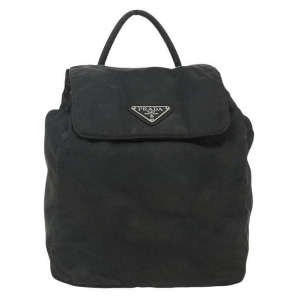 PRADA Backpack Nylon Black Silver Auth bs34471