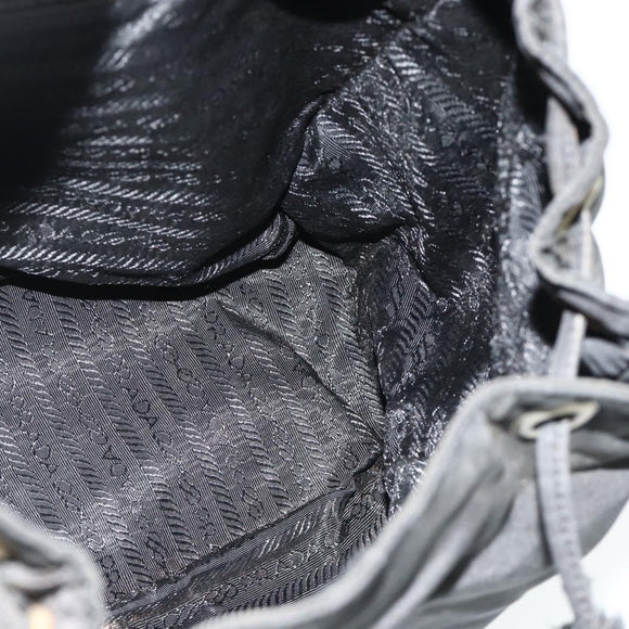 PRADA Backpack Nylon Black Silver Auth bs34471