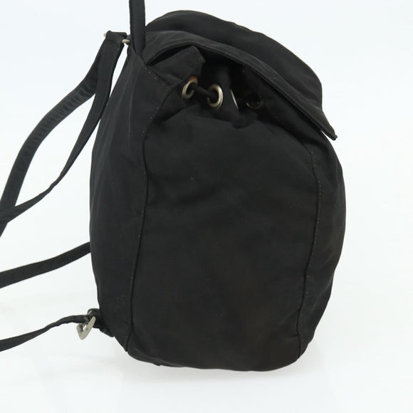 PRADA Backpack Nylon Black Silver Auth bs34471