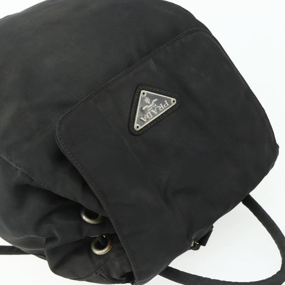 PRADA Backpack Nylon Black Silver Auth bs34471