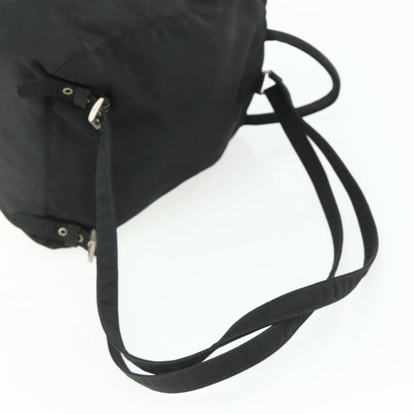 PRADA Backpack Nylon Black Silver Auth bs34471