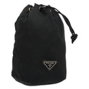 PRADA Purse Pouch Nylon Black Silver Auth bs34472-1